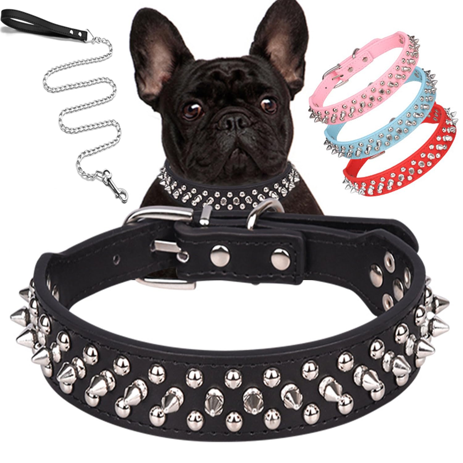 Collar Serijoars con tachuelas de PU suave para paseos seguros