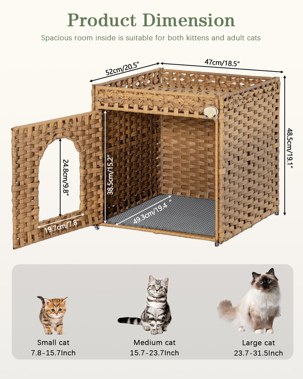 SETVSON espacio de almacenamiento superior para accesorios de mascotas