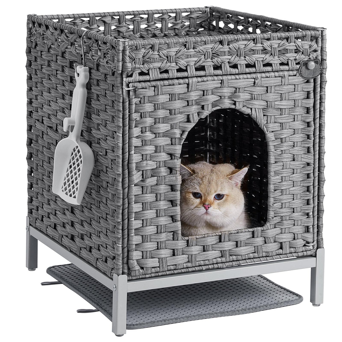 SETVSON caja-arena-oculta-mueble: refugio limpio para felinos con diseño discreto
