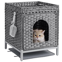SETVSON caja-arena-oculta-mueble: refugio limpio para felinos con diseño discreto