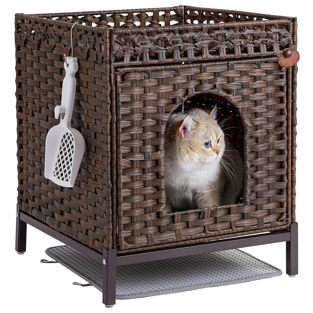 SETVSON caja de arena oculta con patas de metal altas, diseño discreto