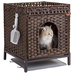 SETVSON caja de arena oculta con patas de metal altas, diseño discreto