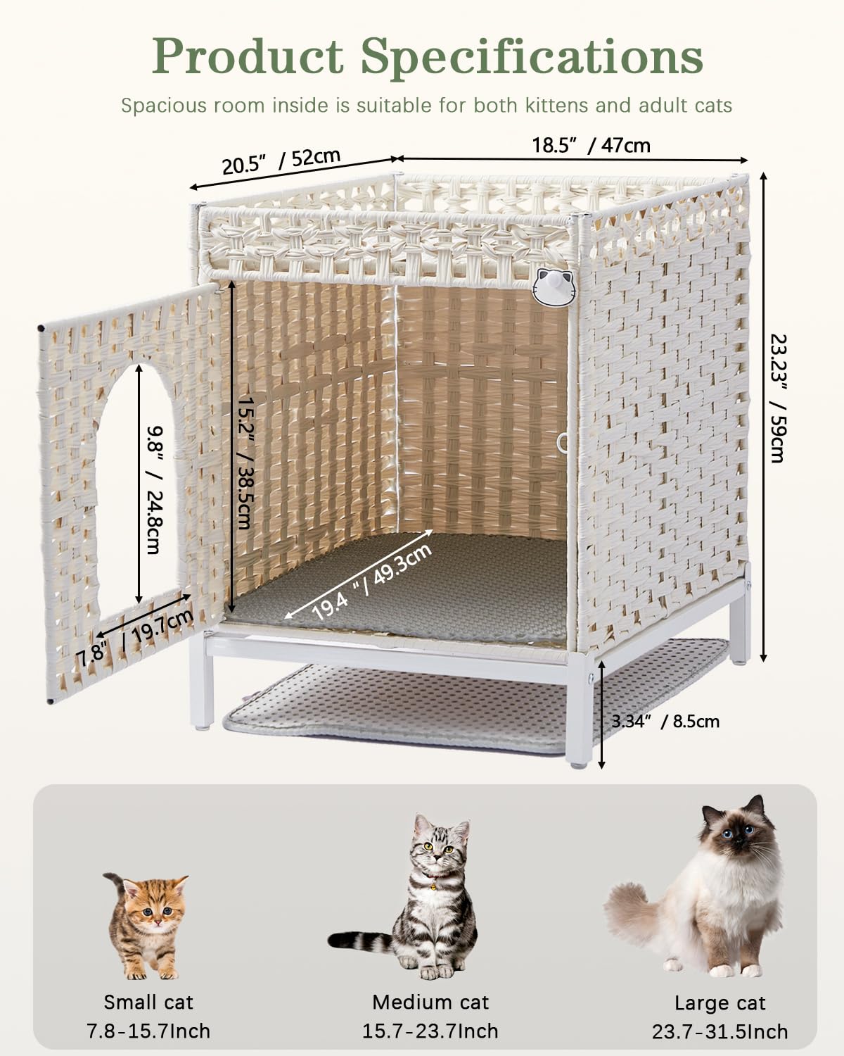 SETVSON caja-gato-cubierta-silenciosa, aspecto limpio para cualquier habitación.