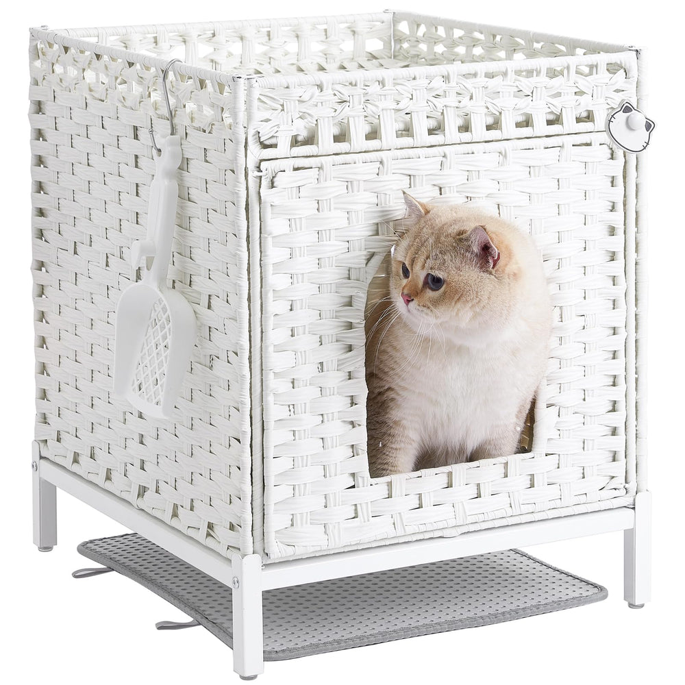SETVSON caja-gato-mueble-escondido frente, privacidad estética para la higiene del felino.