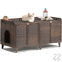 SETVSON caja litter doble para dos gatos, vista frontal que oculta la arena.