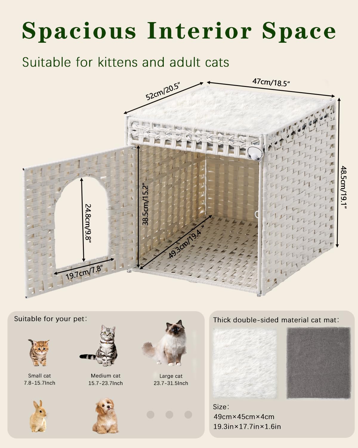 SETVSON montaje fácil, cama para gatos pensada para sala de estar