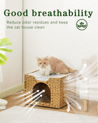 SETVSON casa de gato grande 16.5 por 16.5 pulgadas, espacio privado