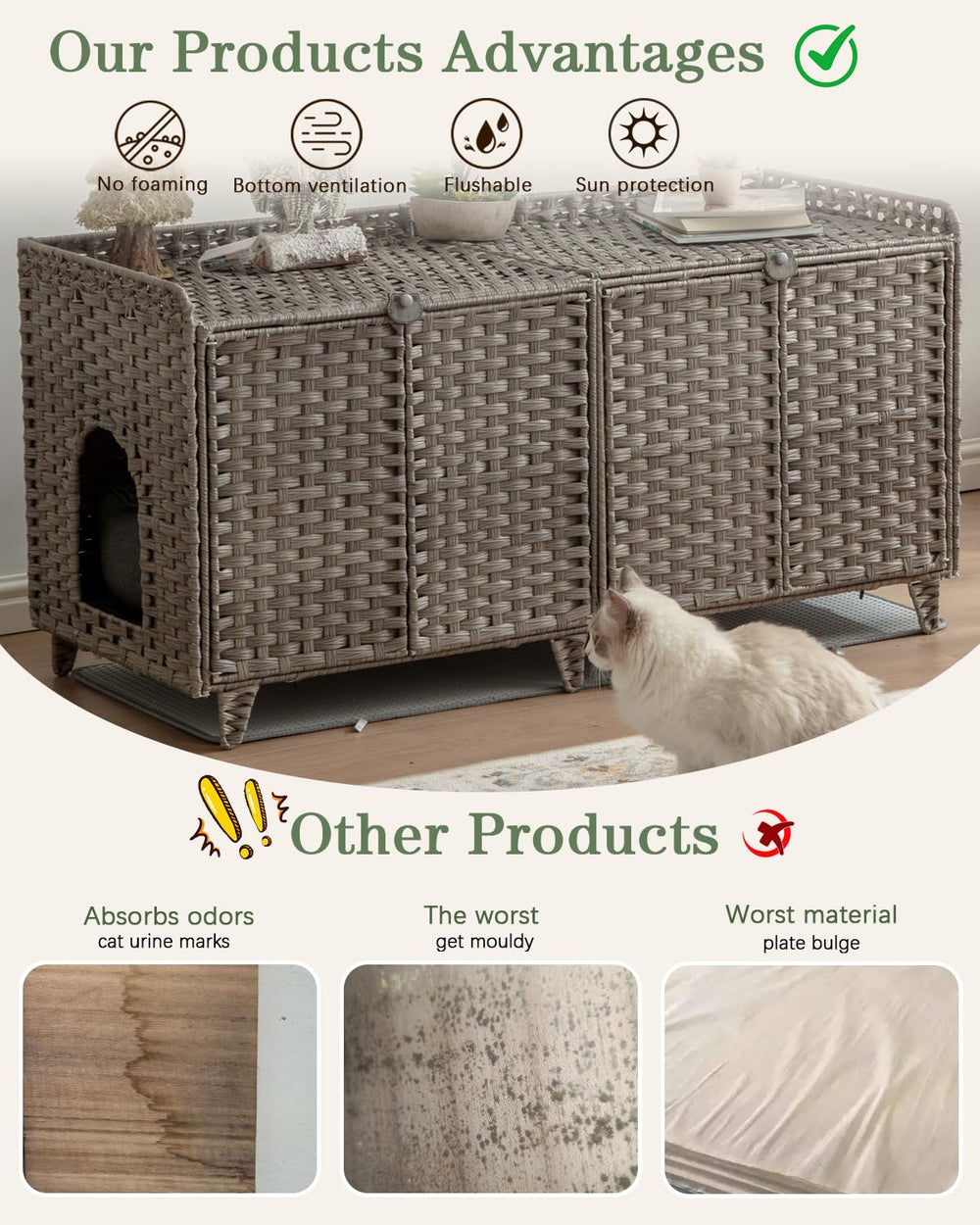 SETVSON caseta-arena-doble-gatos-doble-habitacion, acceso sencillo y áreas separadas.