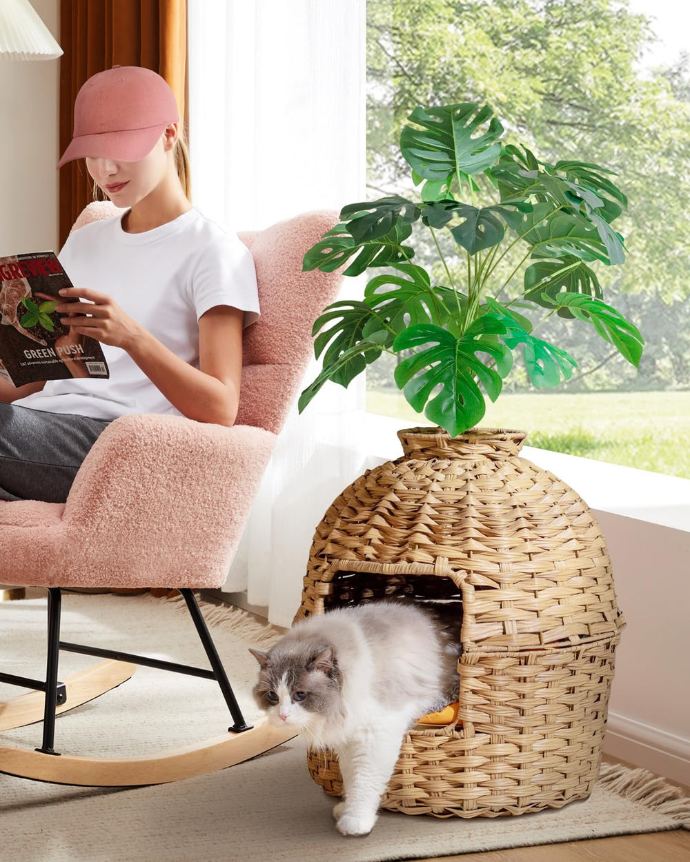 SETVSON diseño-espacioso-para-gatos: ofrece privacidad y confort a tu felino.