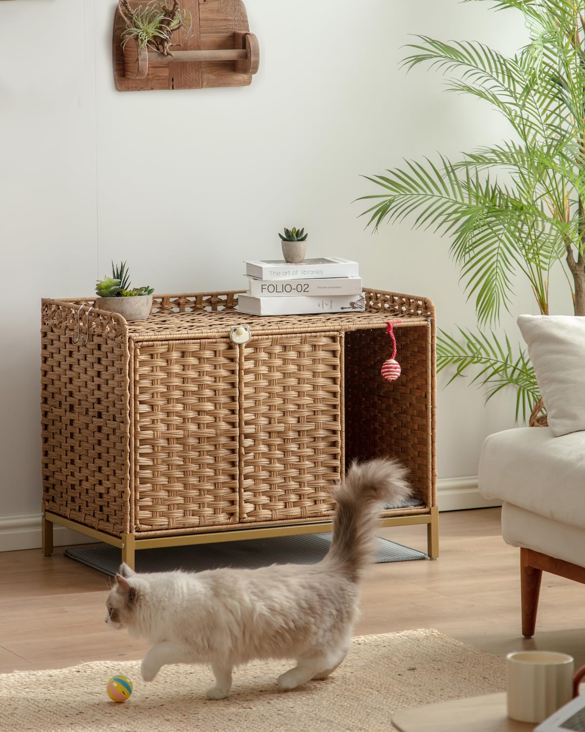 SETVSON mueble de ratán natural hecho a mano, elegante y fácil de limpiar.