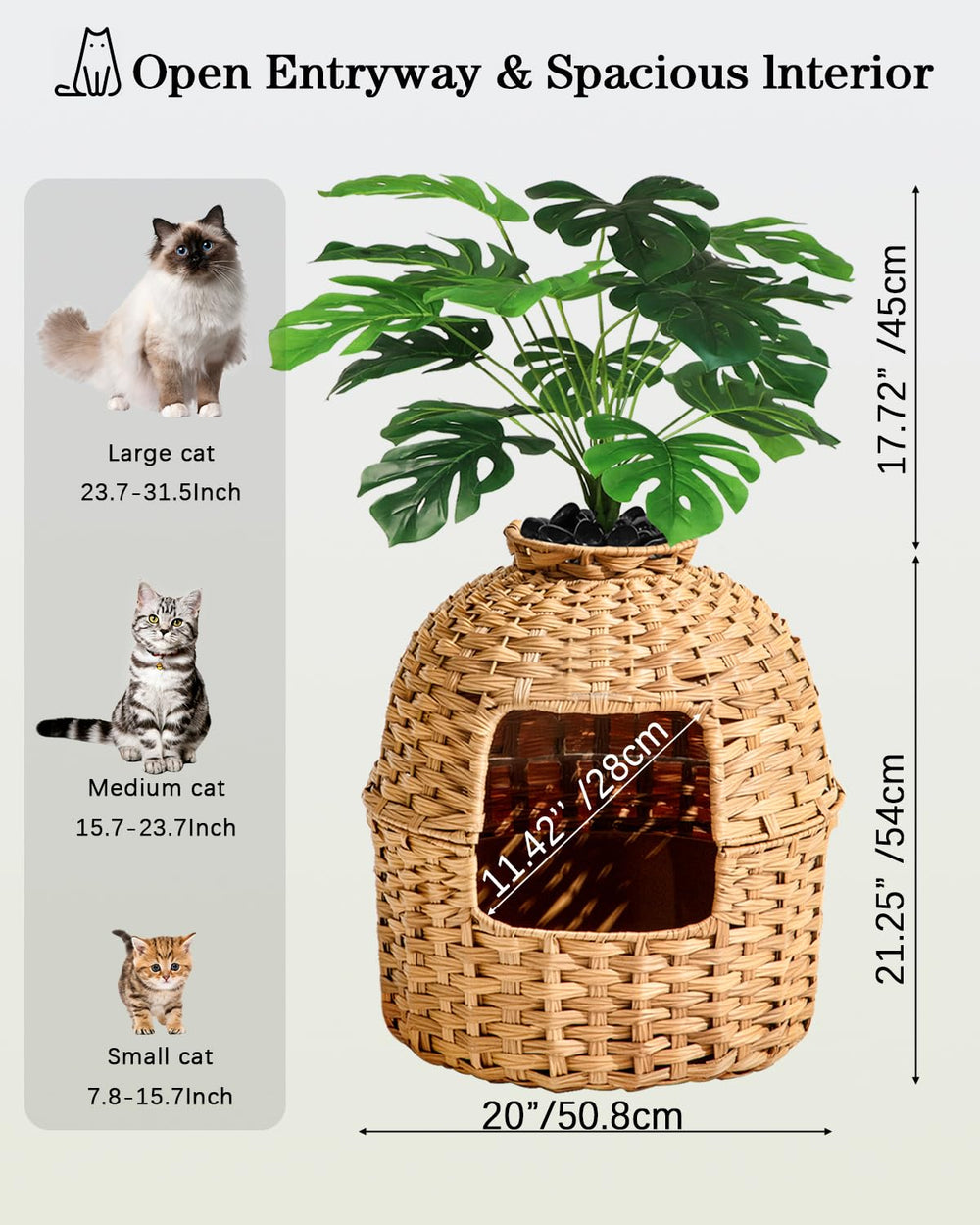 SETVSON rattan-sin-olor: material seguro para gatos y decoración elegante.