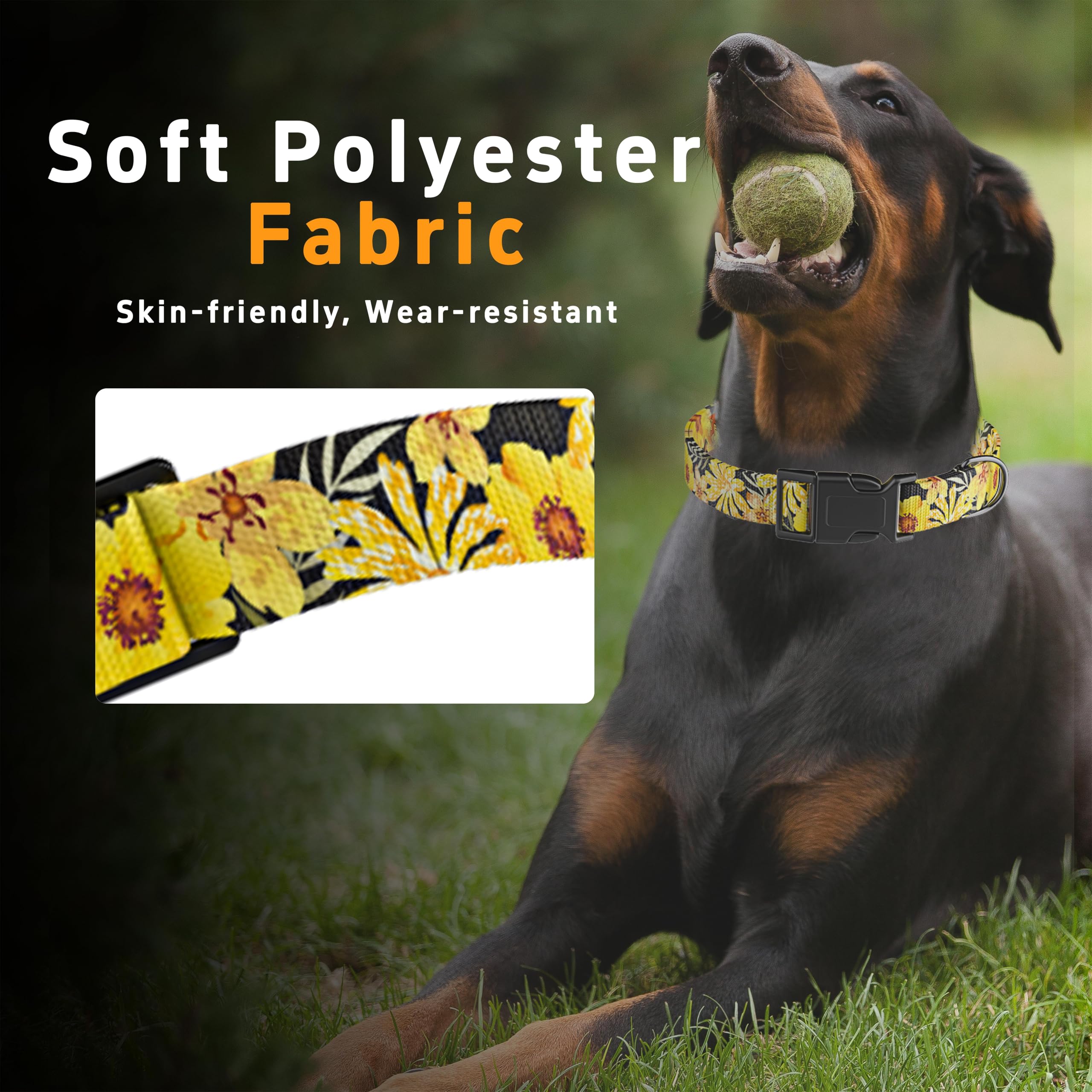 Diseño femenino floral Seyezo: collar perfecto para perros pequeños y grandes.