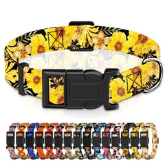 Seyezo collar floral para perros en amarillo, diseño fresco para paseos.
