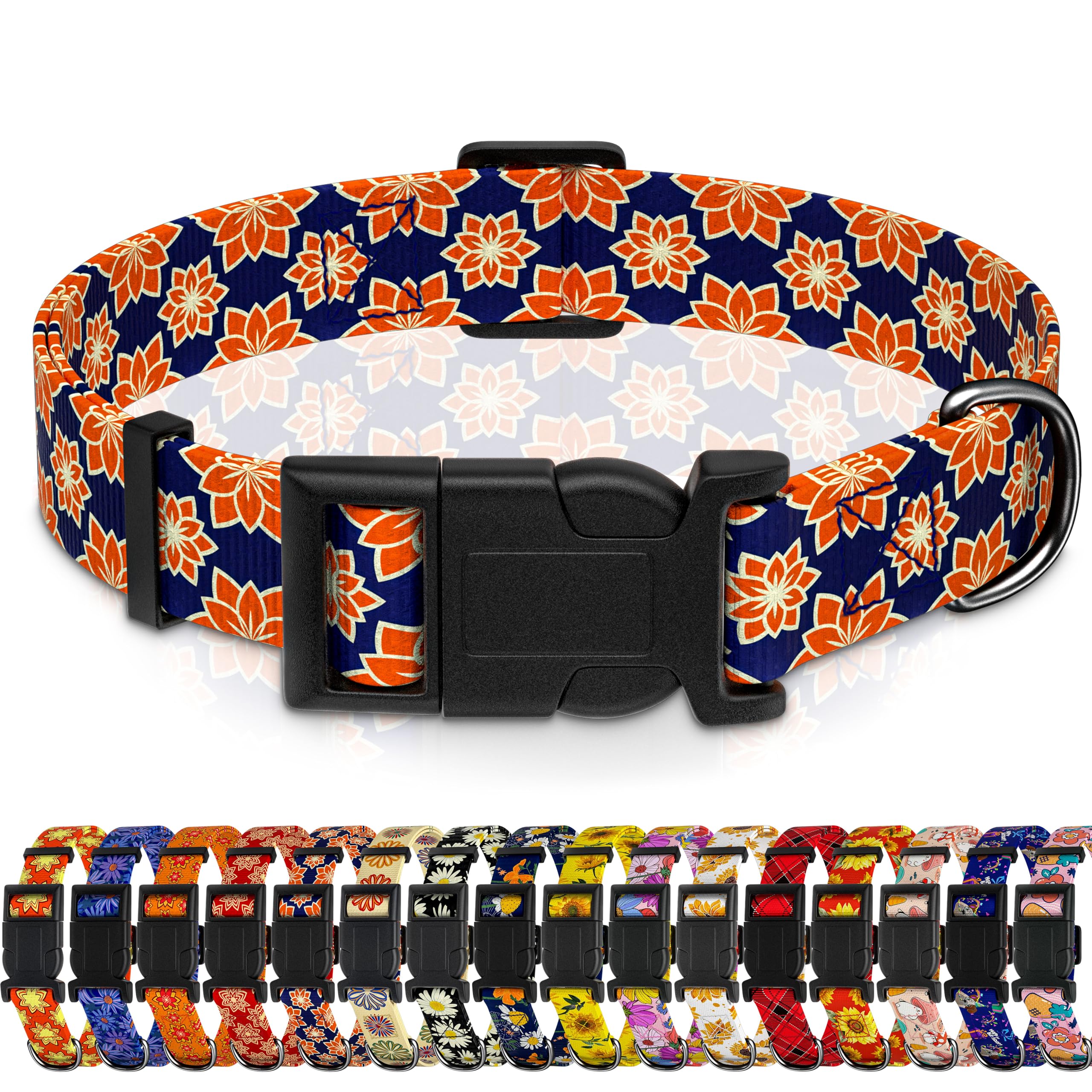 Collar Seyezo para perro con patrón indio clásico, ideal para paseos diarios.