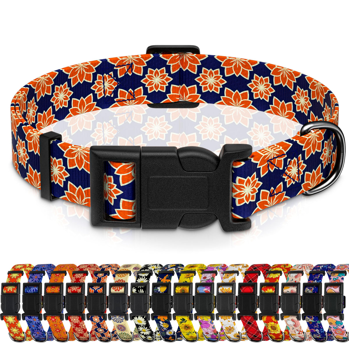 Collar Seyezo para perro con patrón indio clásico, ideal para paseos diarios.