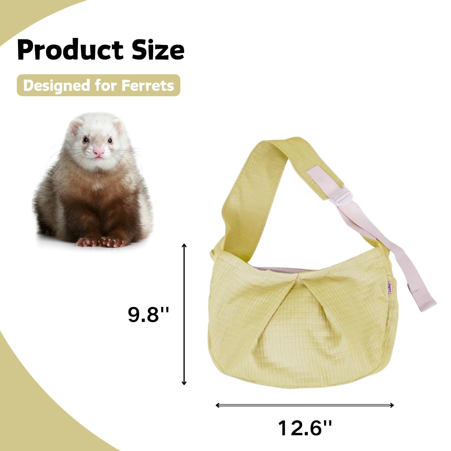 SEZDEKI Ferret Sling Carrier con correas ajustables para ajuste cómodo.