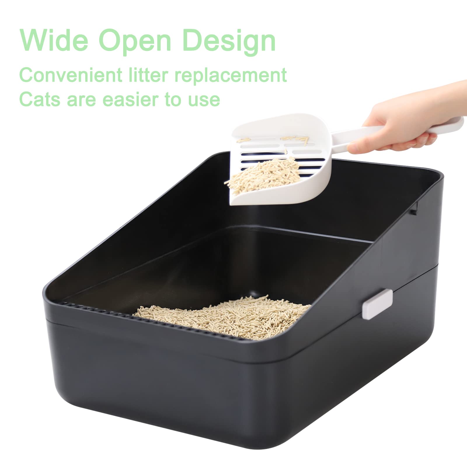 Sfozstra bandeja con apertura superior, fácil acceso para gatos y limpieza