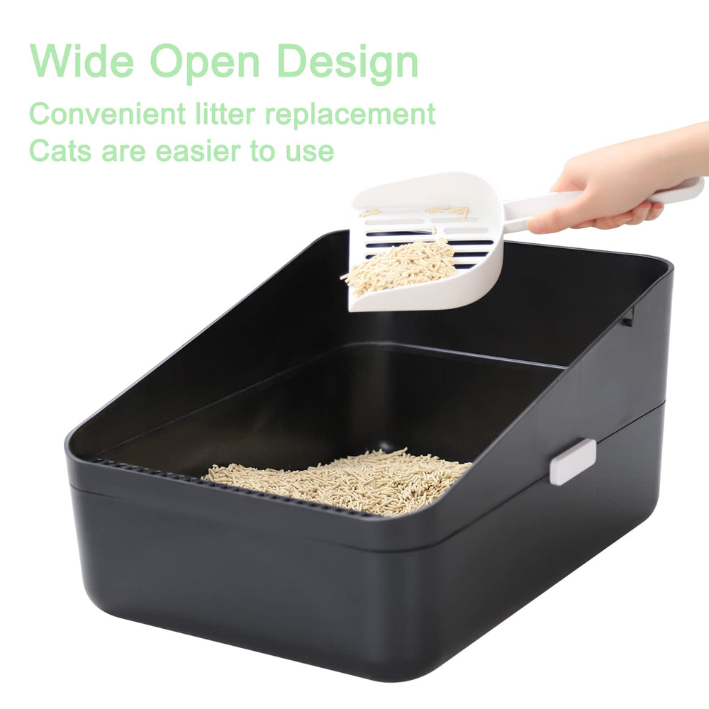 Sfozstra bandeja con apertura superior, fácil acceso para gatos y limpieza