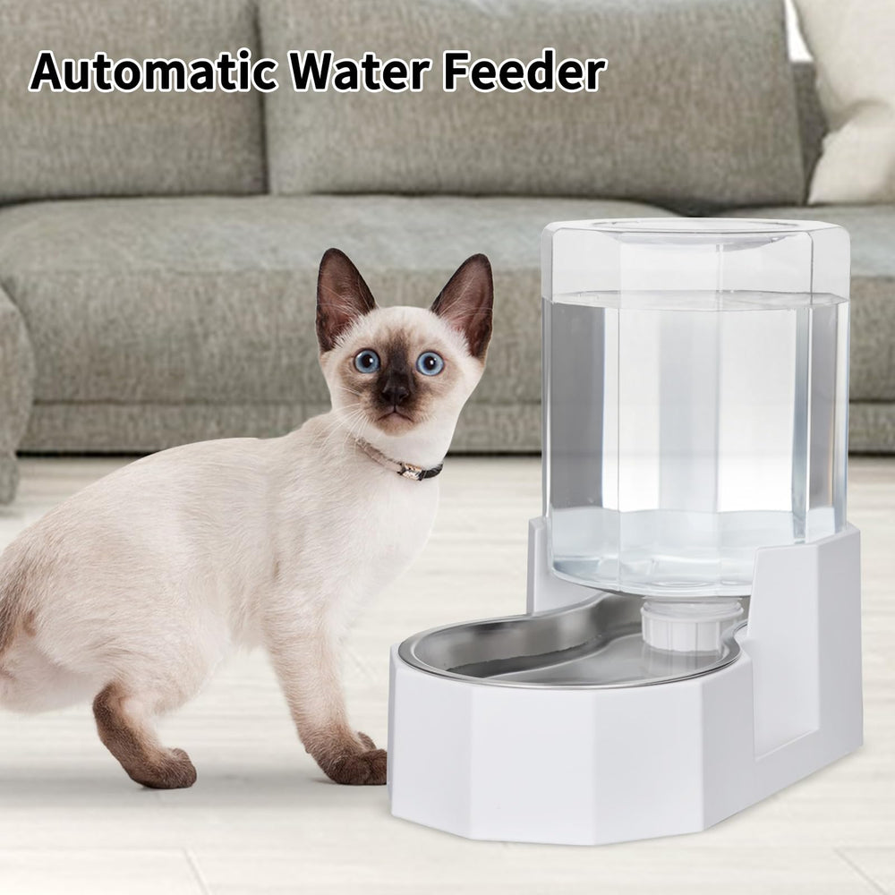 Uso interior y exterior con este dispensador de agua para mascotas.