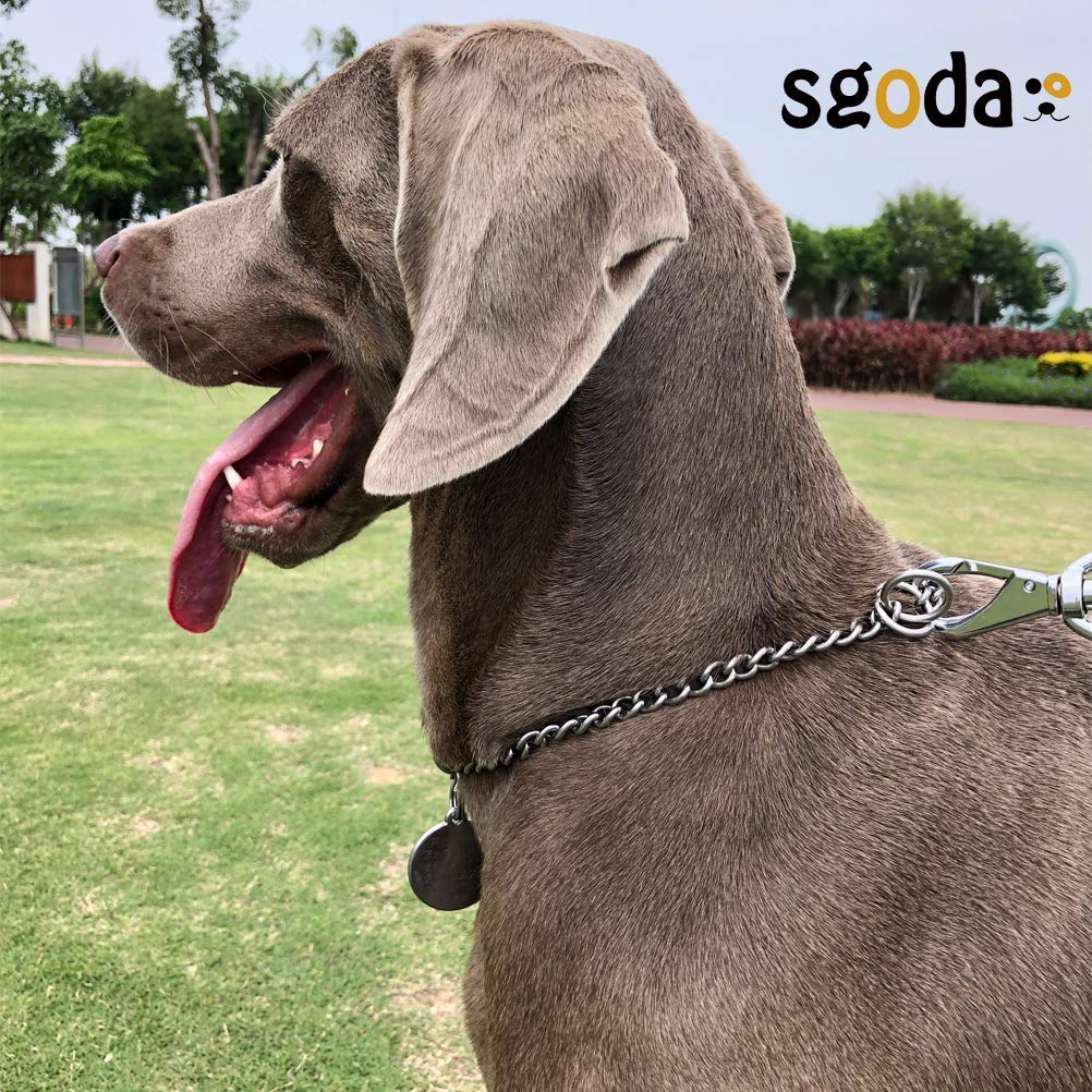 SGODA collar martingala para entrenamiento, muestra la estructura resistente para control suave.