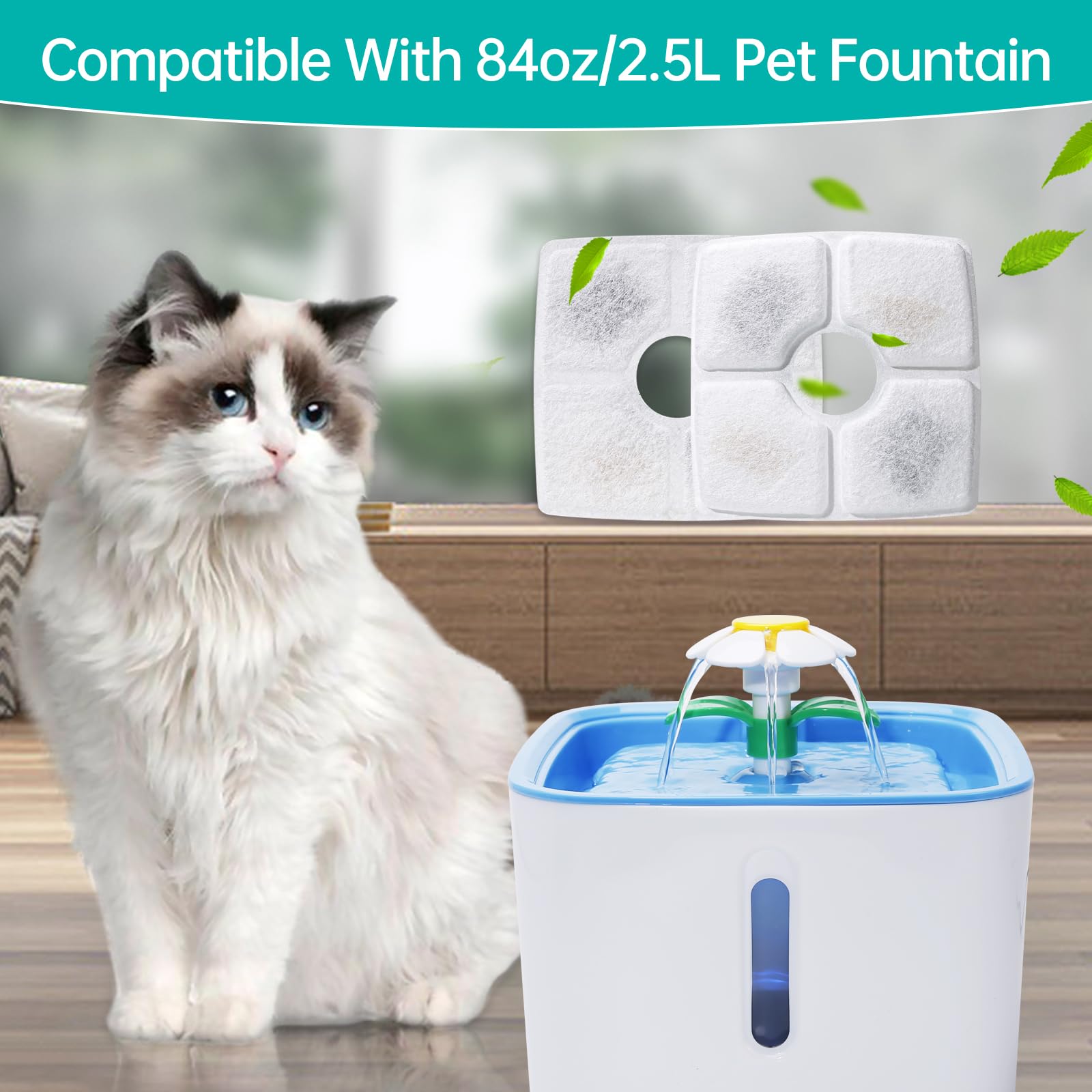 SgurFin fuente de mascotas con triple filtración para agua limpia en cada uso