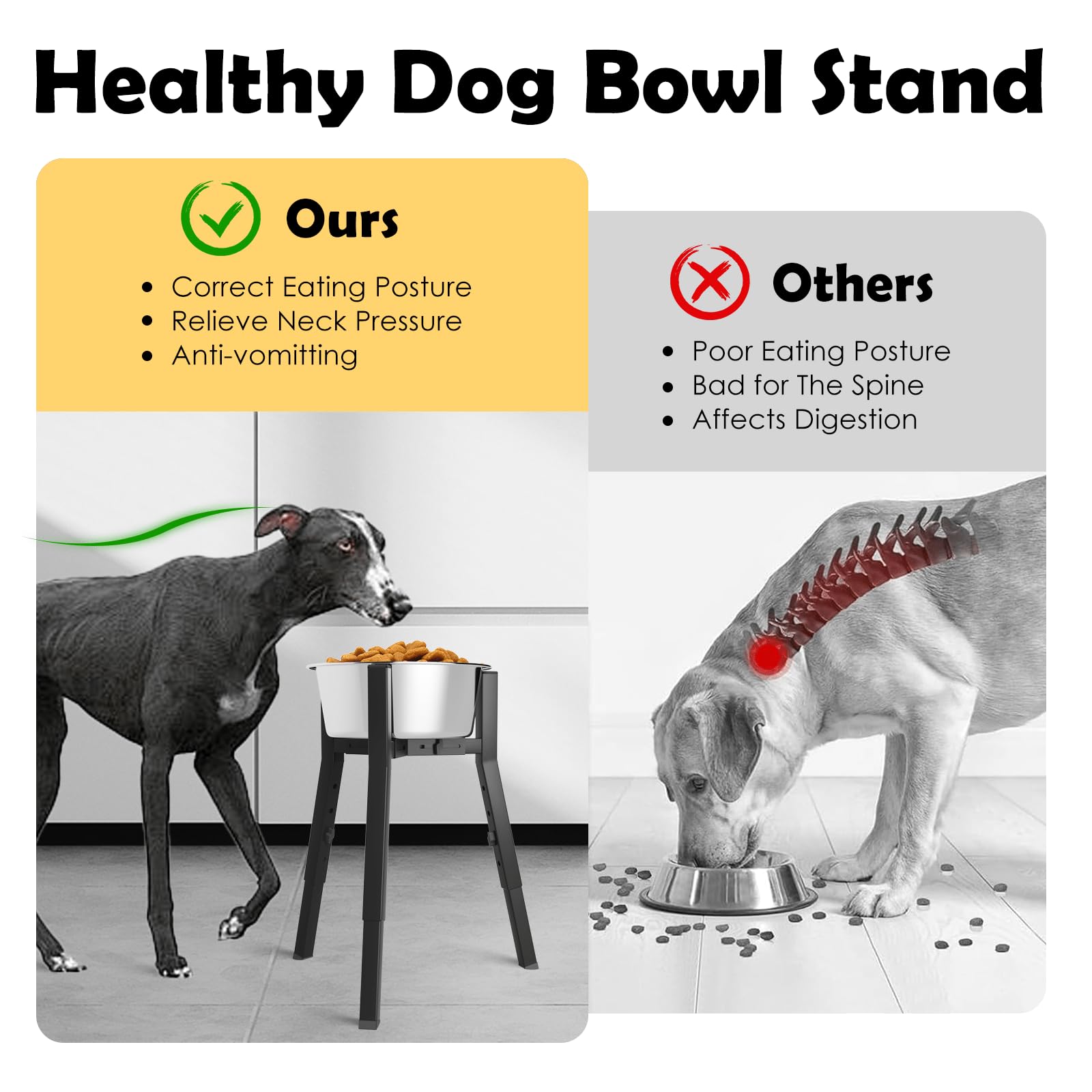SHAINFUN ajuste de altura y ancho para adaptar la comida de tu perro cómodamente.