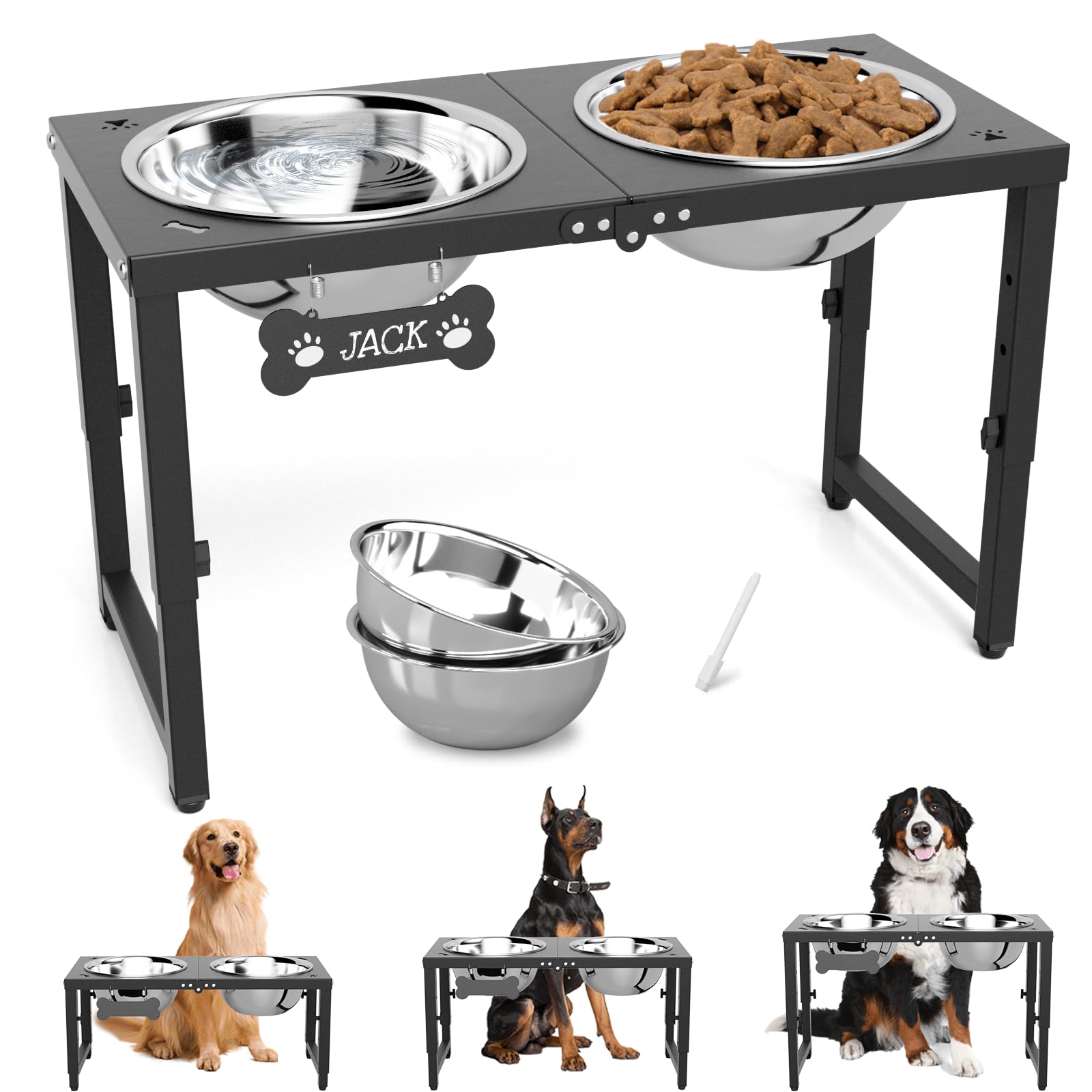 SHAINFUN cuencos elevados para perros grandes, diseño estable para comer cómodo