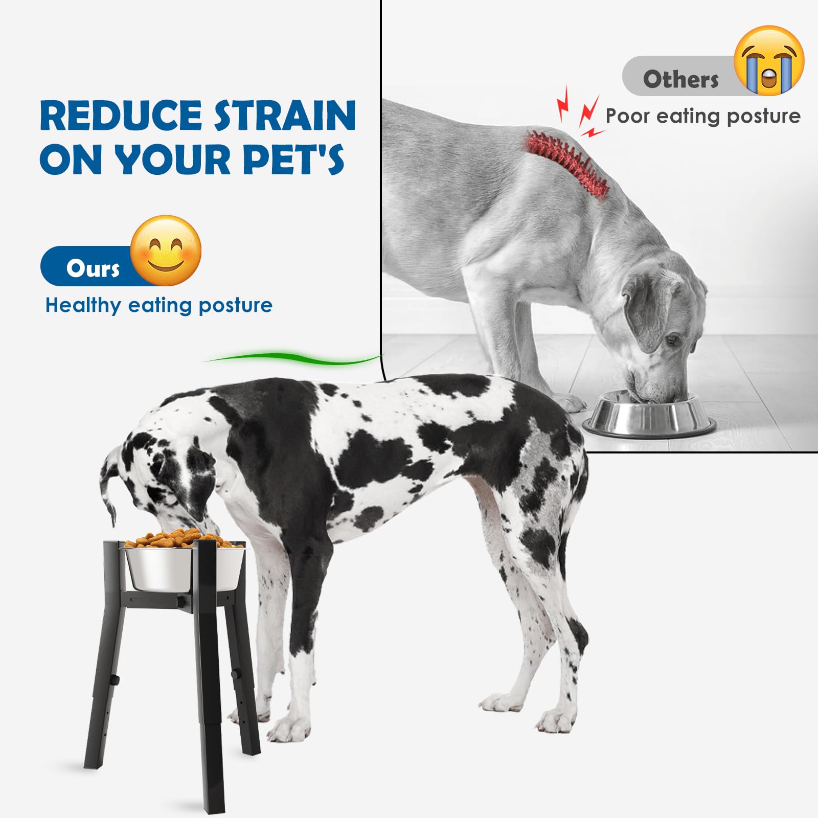 SHAINFUN soporte de altura ajustable para perro grande