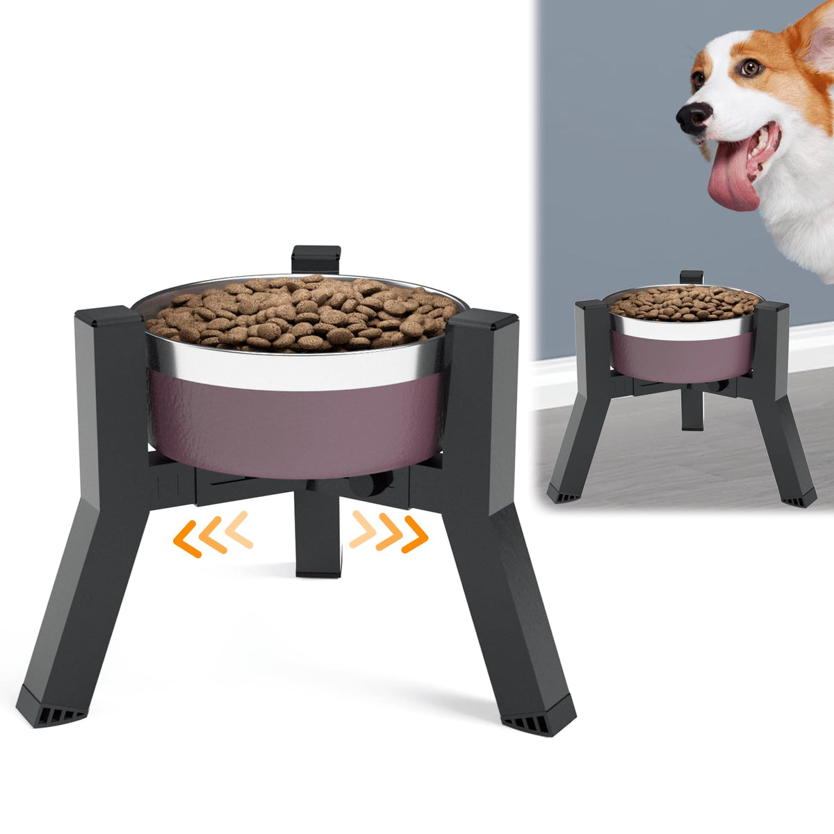 SHAINFUN soporte elevado para tazones con ajuste de ancho, ideal para distintos tamaños.