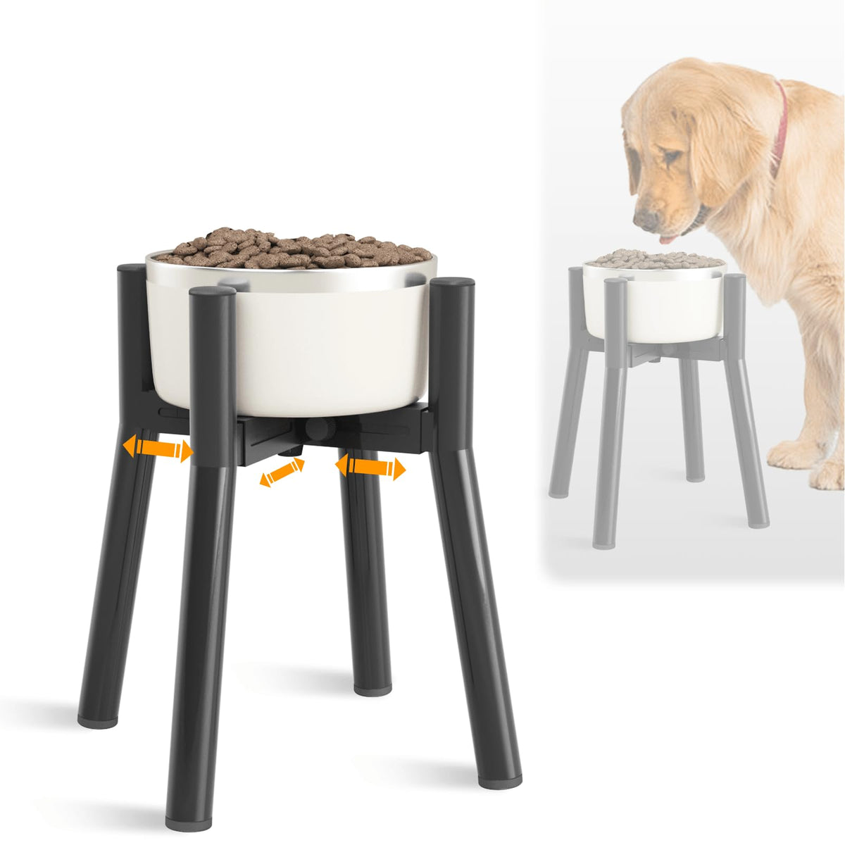 SHAINFUN soporte-tazones-perro-ajustable facilita comer cómodo.