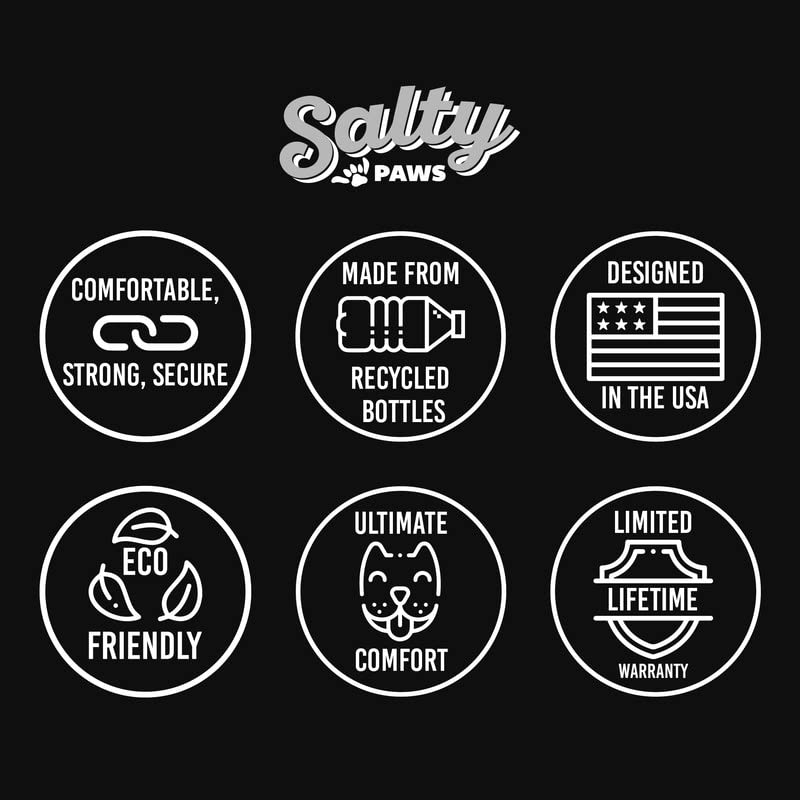 Collar ajustable Shaka's Salty Paws, talla grande para perros grandes y enérgicos.