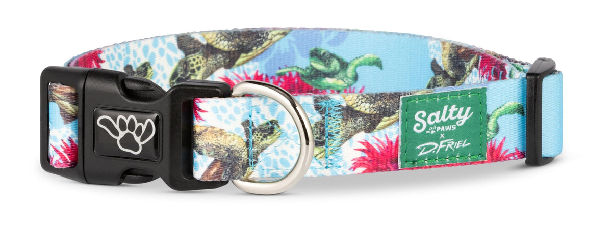Collar floral hawaiano de Shaka's Salty Paws, perfecto para paseos en playa