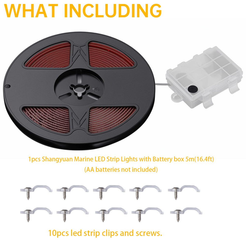 Shangyuan luz LED marina incluye clips y tornillos para fijación