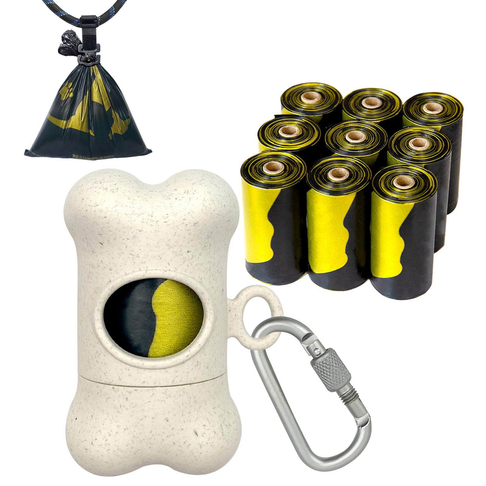 SHAOUMAN dispensador de bolsas para perro con forma de hueso, práctico en paseos.