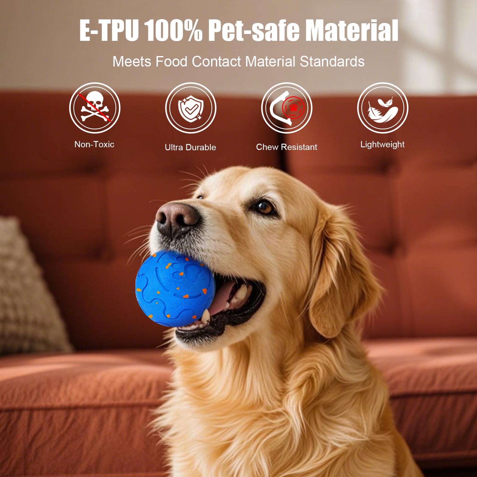Shapana bola para perros medianos y grandes: carga USB-C rápida y horas de diversión