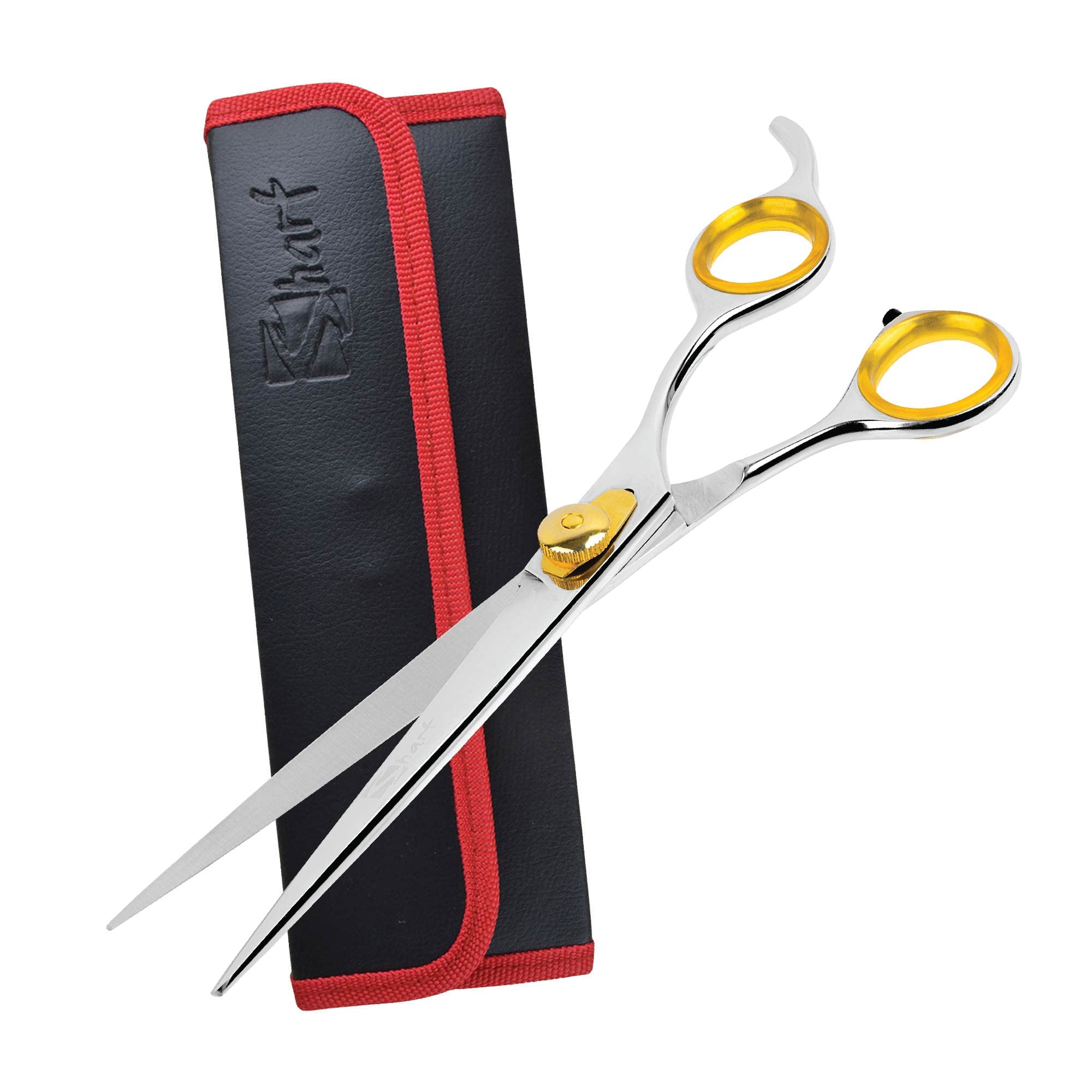 Tijeras Sharf Gold Touch para peluquería canina, hoja recta de 8.5 pulgadas para cortes precisos.