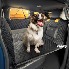 SHARLOVY cubreasiento trasero para perros con base dura: protege interior y facilita limpieza.