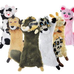 SHARLOVY Juguete para perro con ardilla sin relleno y chirrido, juego activo