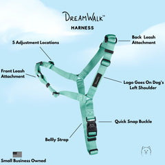 Arnés ShawnCo Dream Walk ajustable para un ajuste cómodo en cualquier tamaño de perro.