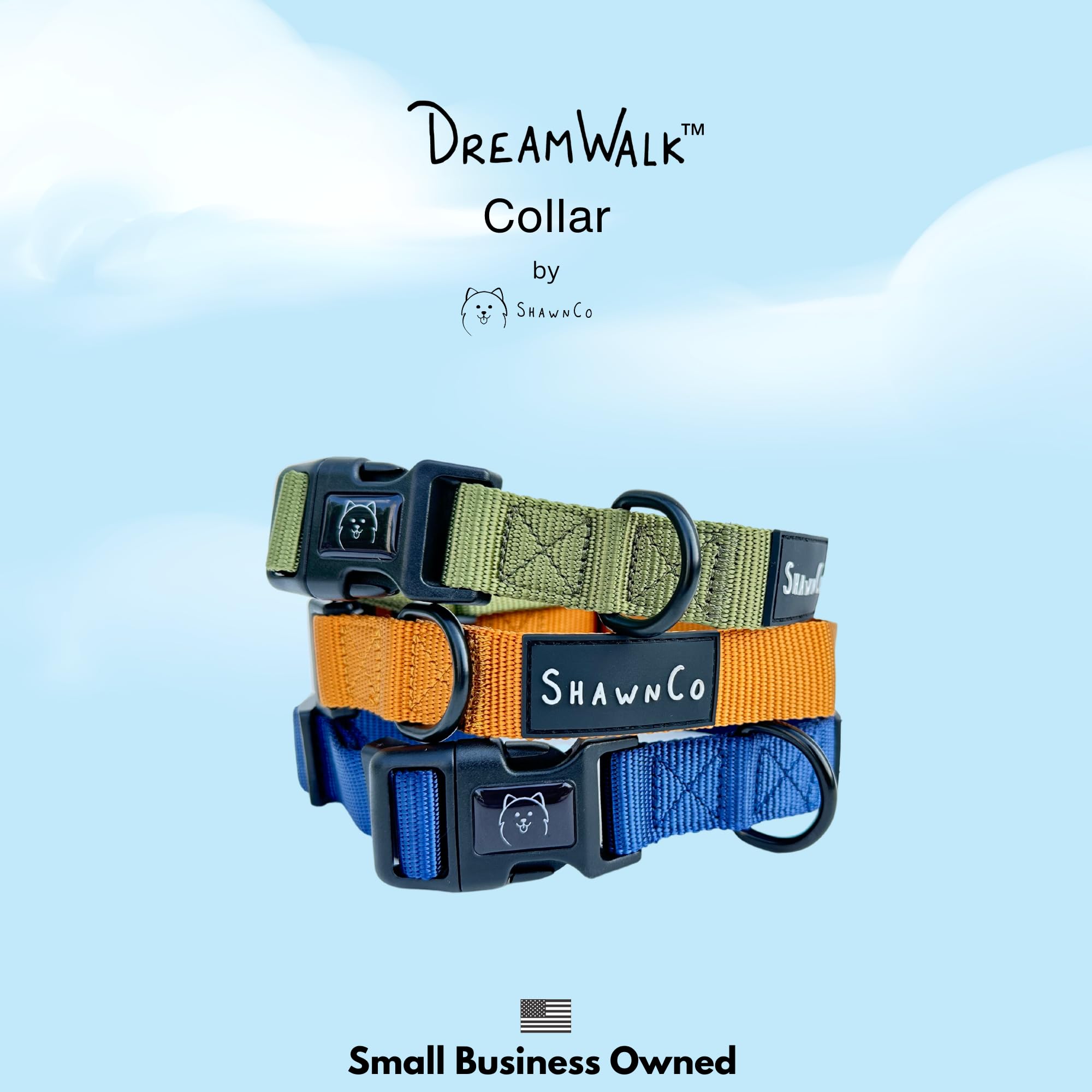 Collar ShawnCo para uso diario, fabricado en Estados Unidos y apoya a una pequeña empresa.