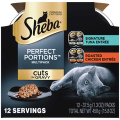 Sheba porciones perfectas, cortes en salsa de atún icónico, porciones individuales fáciles de servir