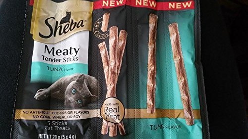 Sheba Tiras Tiernas de Atún, barras listas para servir, ideal como snack diario.