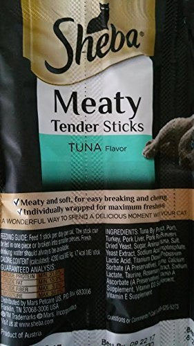 Sheba Tiras Tiernas de Atún, porciones fáciles de dividir, perfecto para entrenamiento.