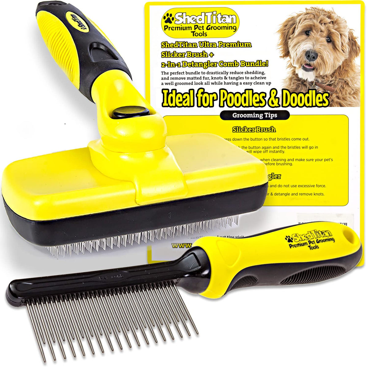 SHEDTITAN Doodle Brush cepillo slicker para desenredar nudos con suavidad