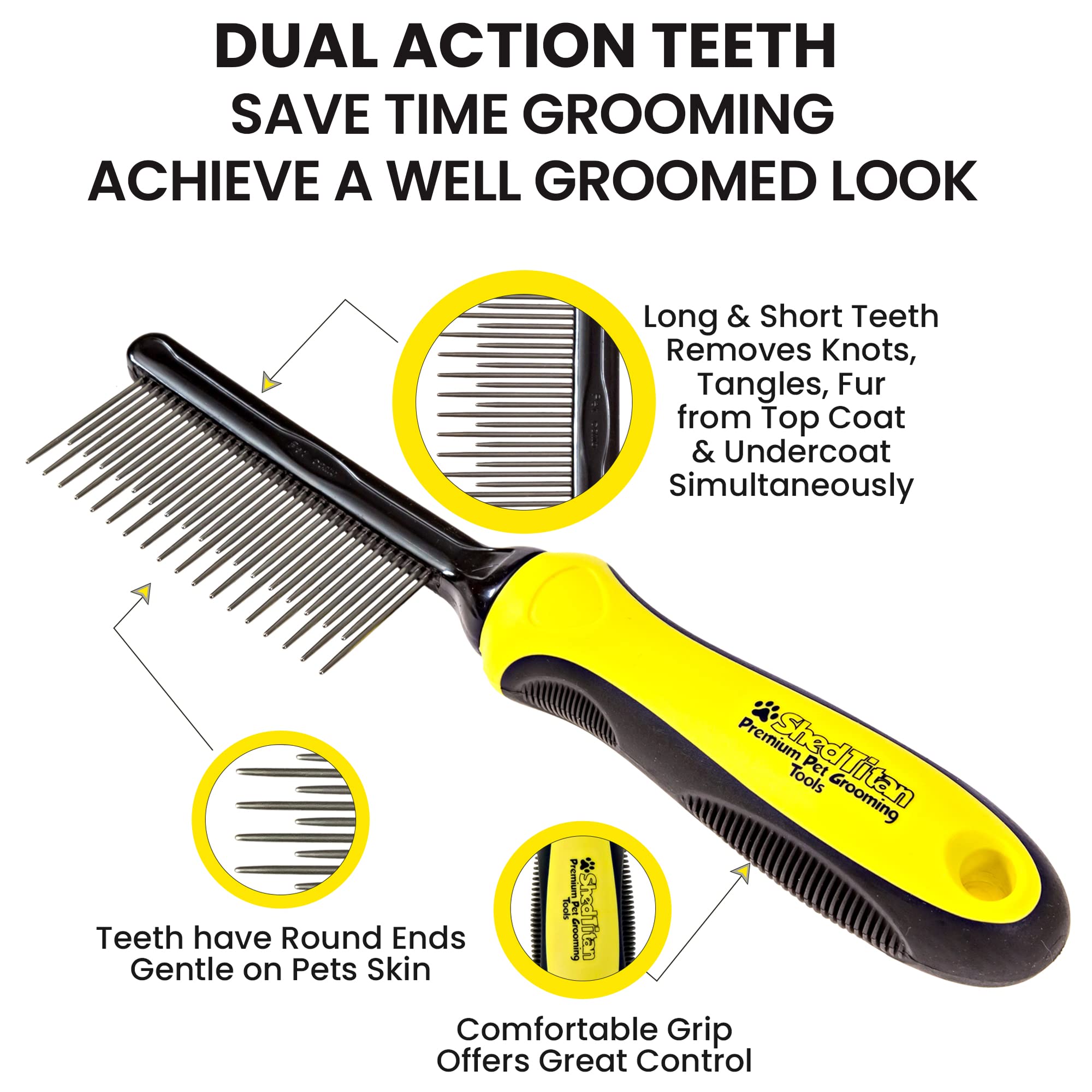 SHEDTITAN Doodle Brush dientes dual para desenredar capas internas y externas