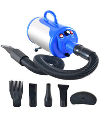 SHELANDY secador para perros 2400W en azul, secado eficiente.