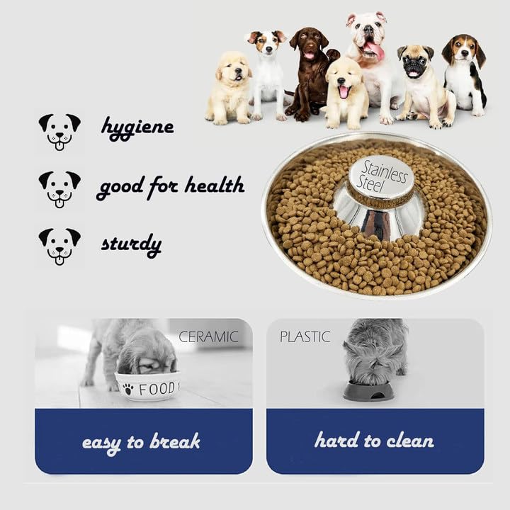 Sheldamy tazón de acero inoxidable sin olores, duradero y fácil de limpiar.