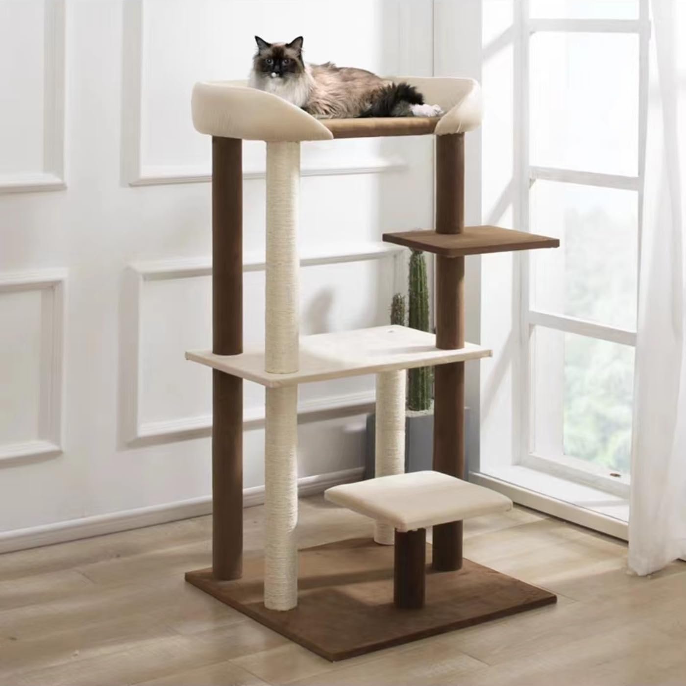 SHENGOCASE área de juego junto a la ventana para gatos grandes.