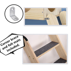 SHENGOCASE escalera de gato de madera, diseño compacto para optimizar espacio
