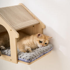 SHENGOCASE percha de madera para gato, espacio elevado para vigilar.